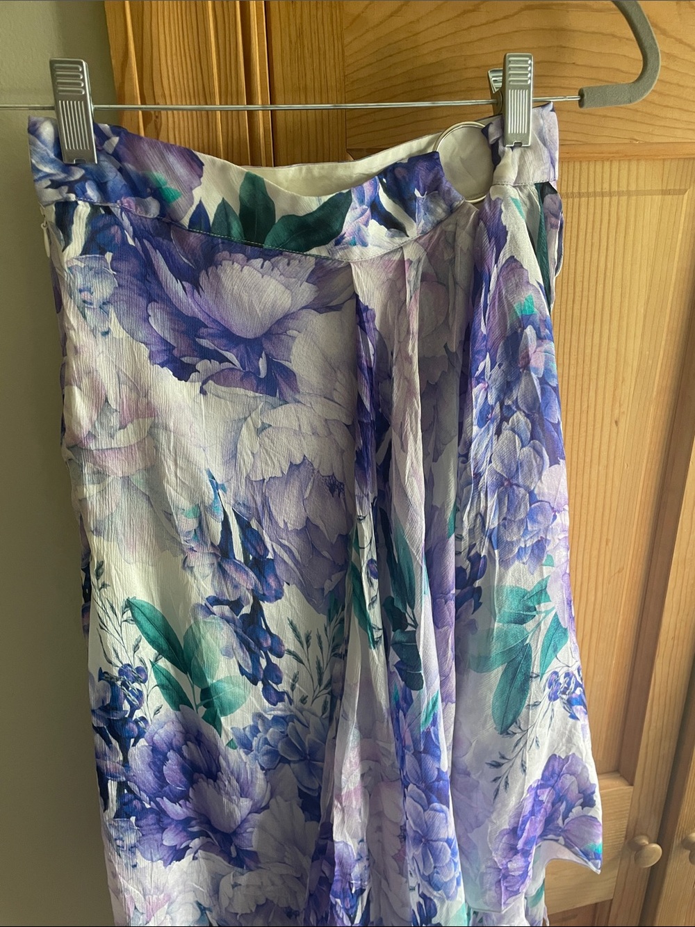Anthropologie Floral Maxi Skirt in Purple, Teal, White - Picture 5 of 9